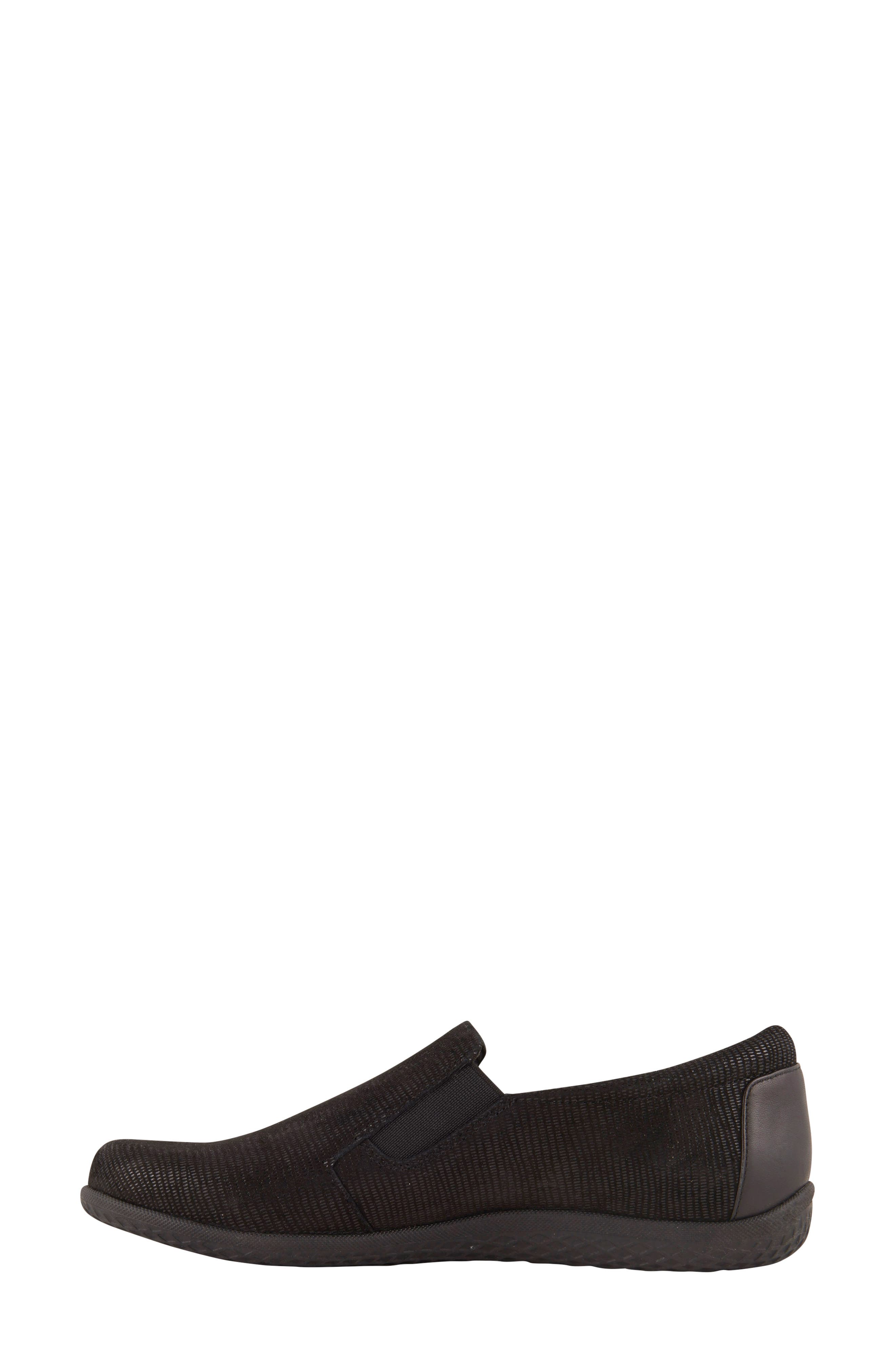 David Tate Bend Leather Flat, Alternate, color, Black Lizard Print