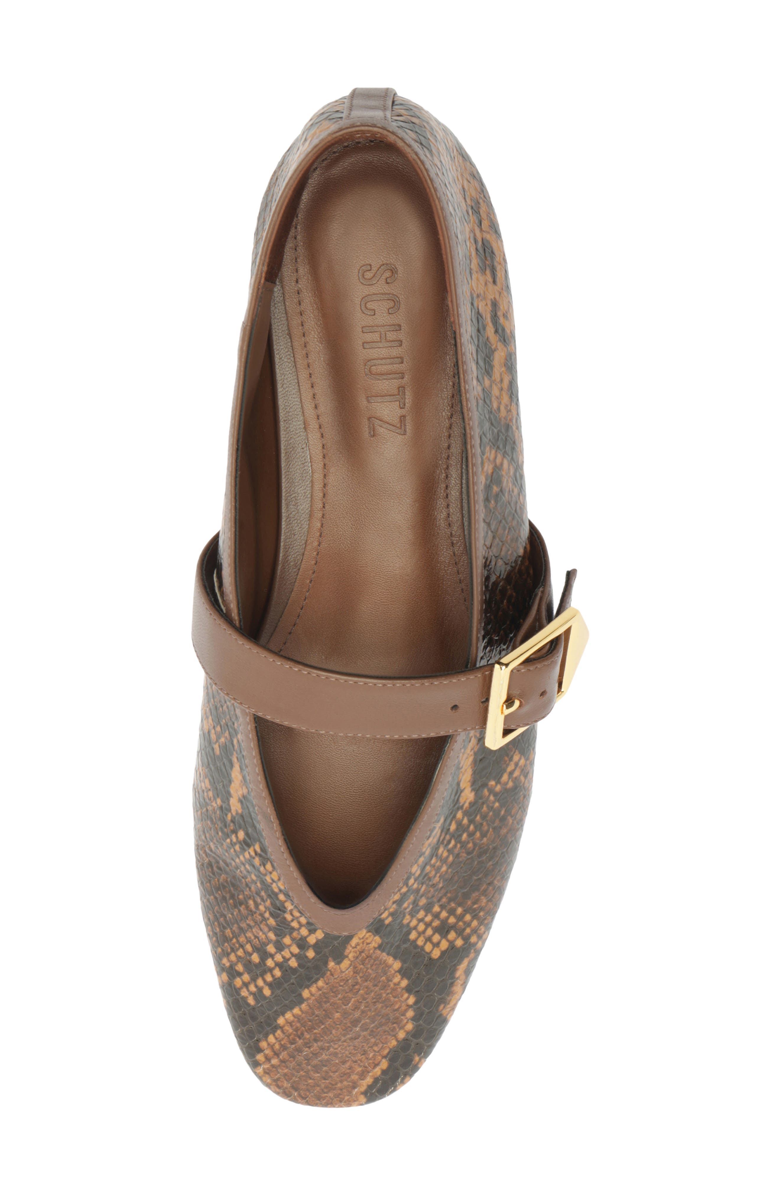 Vicki Buckle Mary Jane Flat, Alternate, color, PECAN BROWN