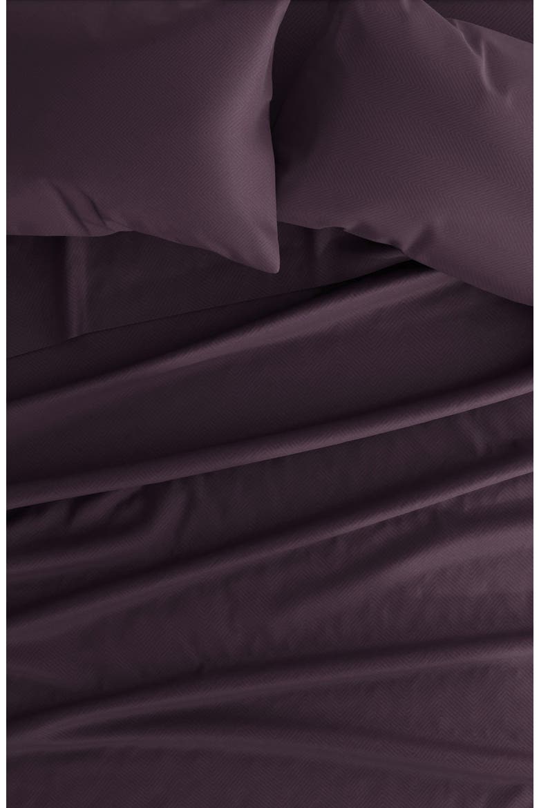 HOME SPUN Premium Chevron Embossed 4-Piece Bed Sheet Set, Alternate, color, PURPLE