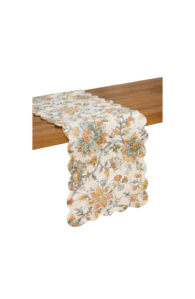 C&F Home Ainsley Floral Dining Table Runner, Alternate, color, Off-White