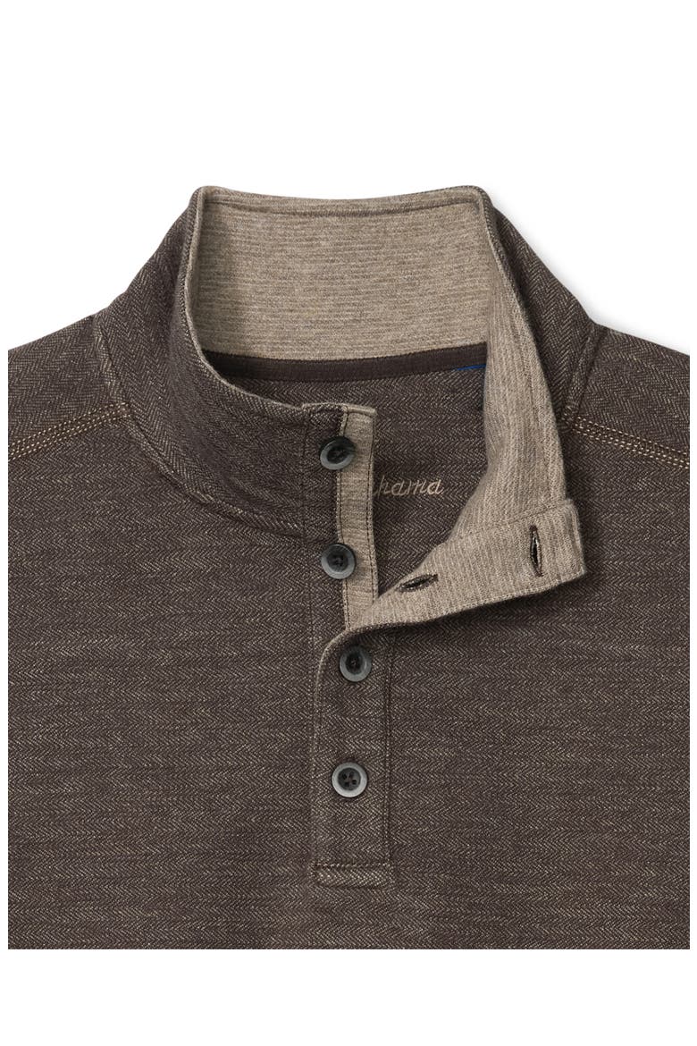 Camino Bluff Button Mock Neck Pullover, Alternate, color, TILTH HEATHER