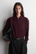 COS Merino Wool-Yak Zip-Up Polo Shirt