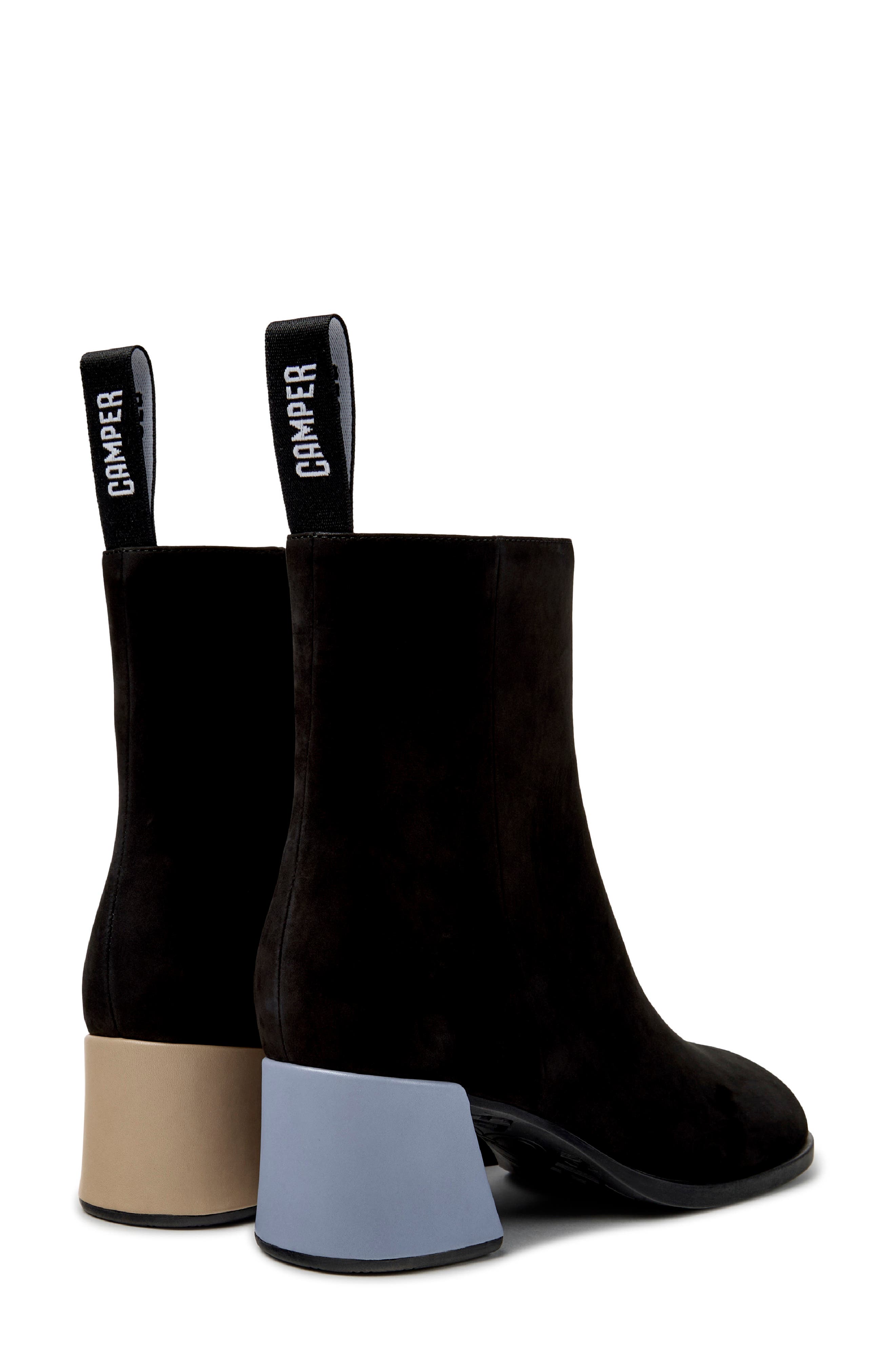 Kora Twins Leather Zip Up Boot, Alternate, color, BLACK