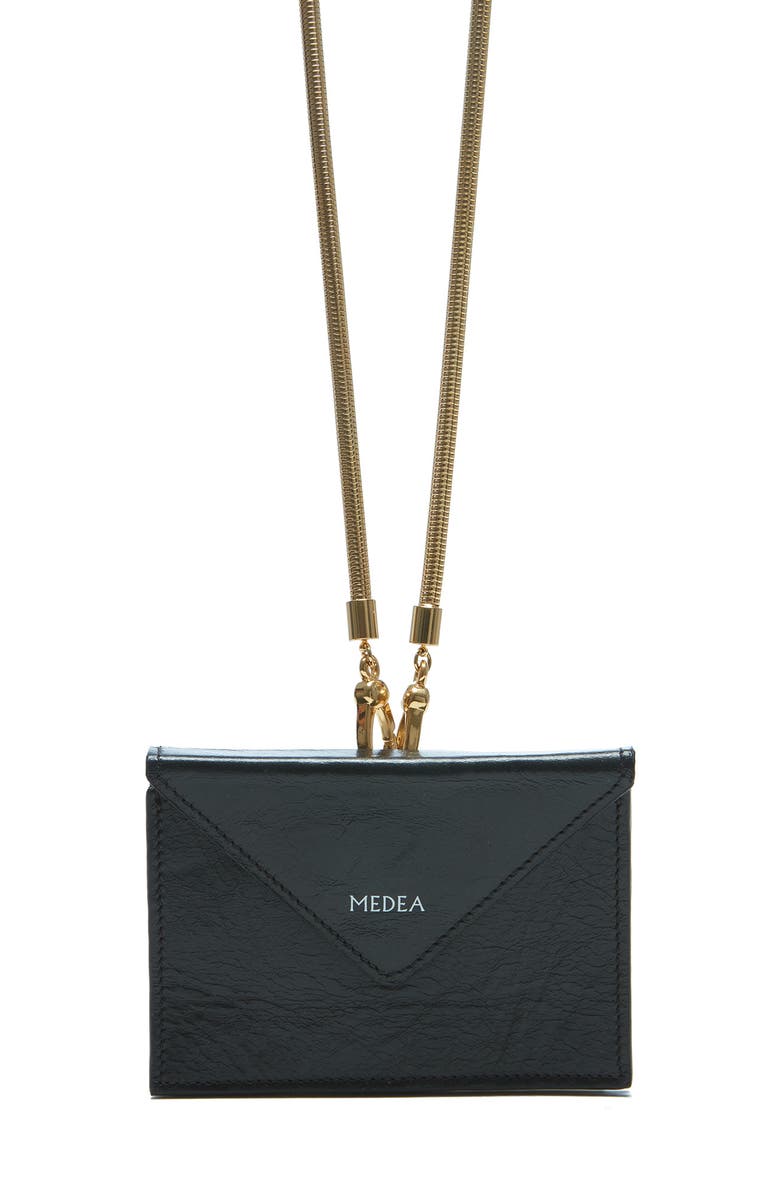 Medea Micro Mini Leather Clutch Necklace, Main, color, 