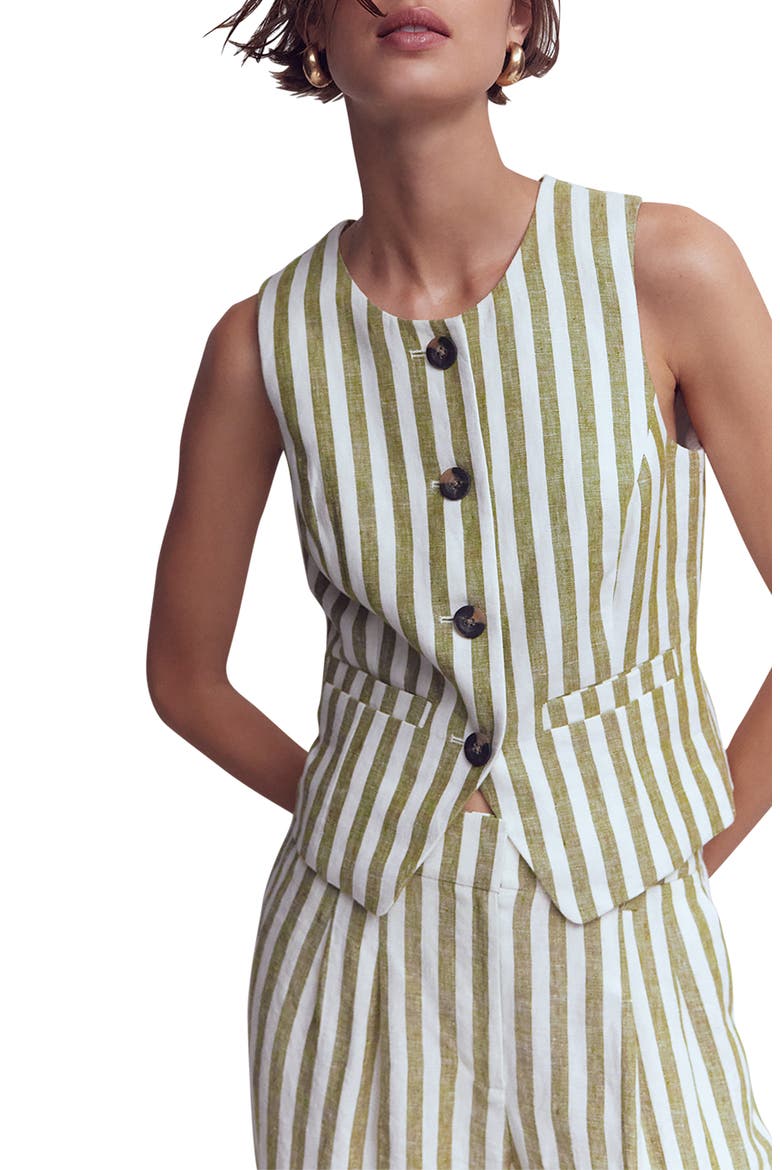 Stripe Linen Vest, Main, color, MAYFLY STRIPE