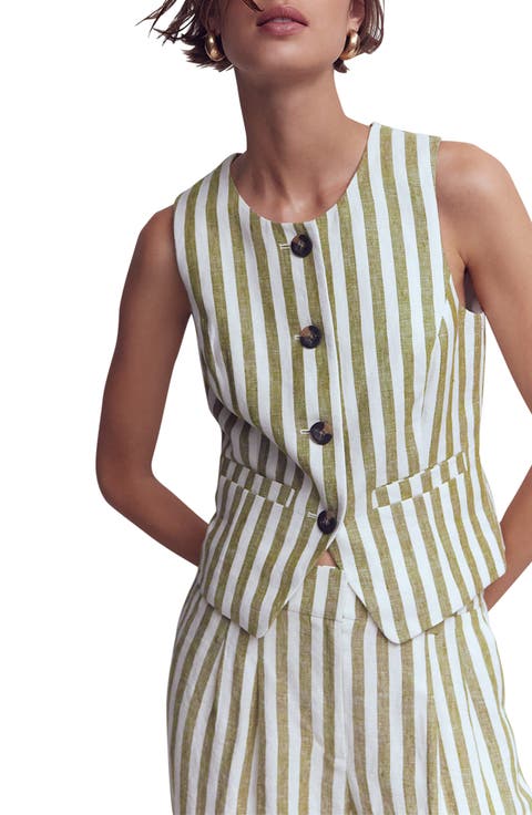 Stripe Linen Vest