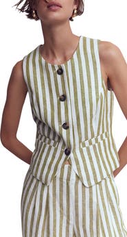 Boden Stripe Linen Vest
