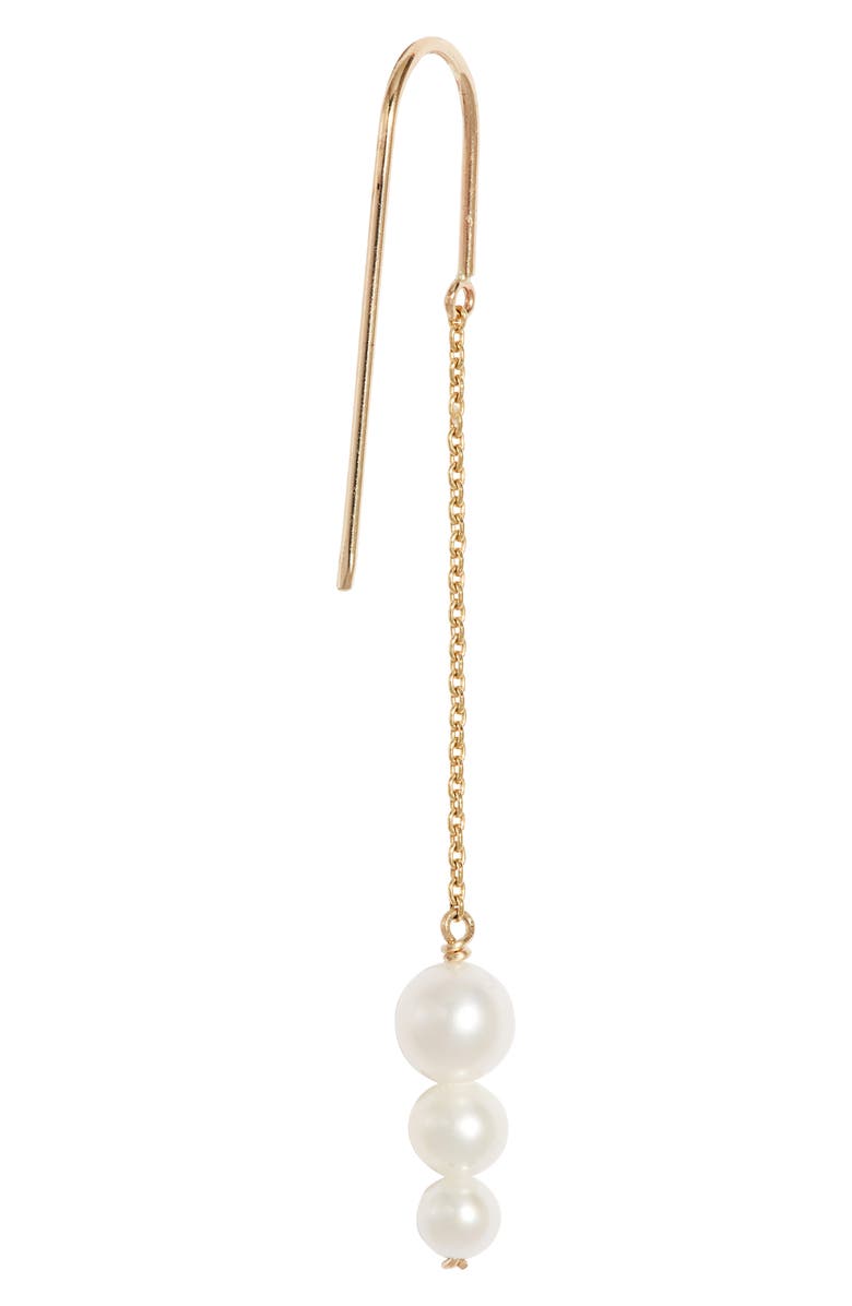 Poppy Finch Cultured Pearl Threader Earrings, Alternate, color, 