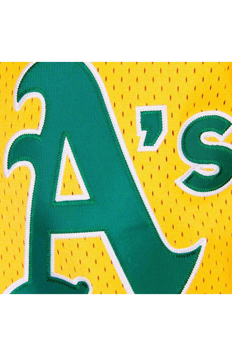 Mitchell 
Ness Men
s Mitchell 
Ness Rickey Henderson Yellow Oakland Athletics Cooperstown Mesh Batting Practice Jersey, Alternate, color, 