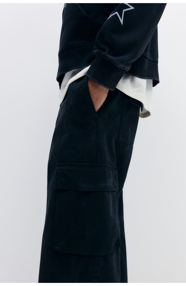 H&M Relaxed Fit Cargo Trousers, Alternate, color, Washed Black