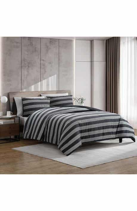 Banded Stripe Grid 3-Piece Comforter Set