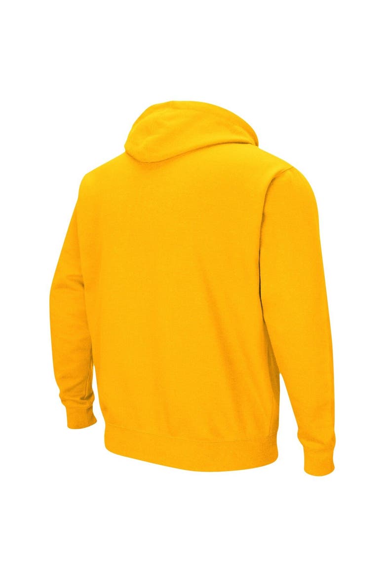 Men's Colosseum Gold West Virginia Mountaineers Arch & Logo 3.0 Pullover Hoodie, Alternate, color, Gold