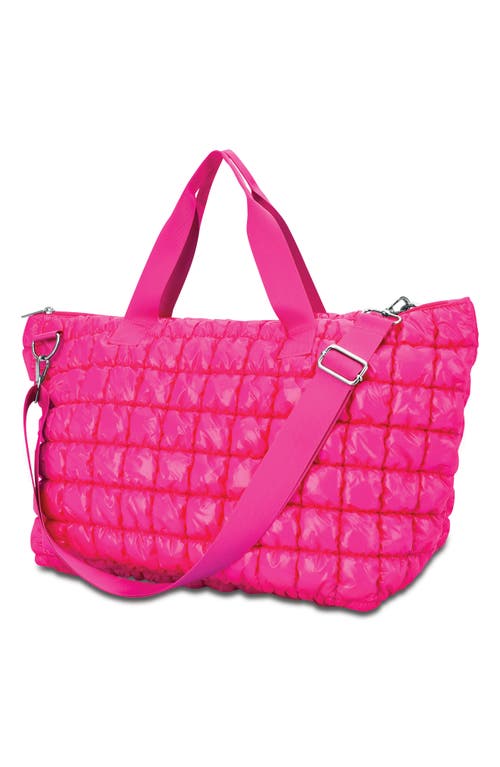 Iscream Kids' Shiny Puffer Overnight Bag In Pink