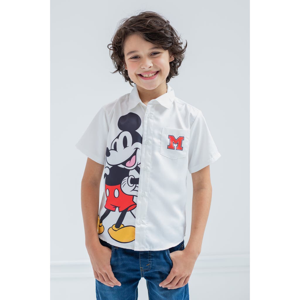 Disney Short Sleeve Button Down Shirt In Multi