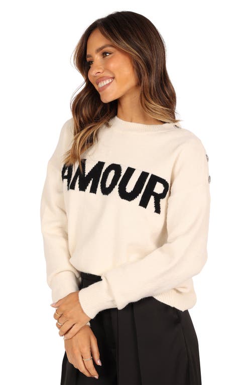 Petal And Pup Petal & Pup Amour Button Shoulder Sweater In Neutral