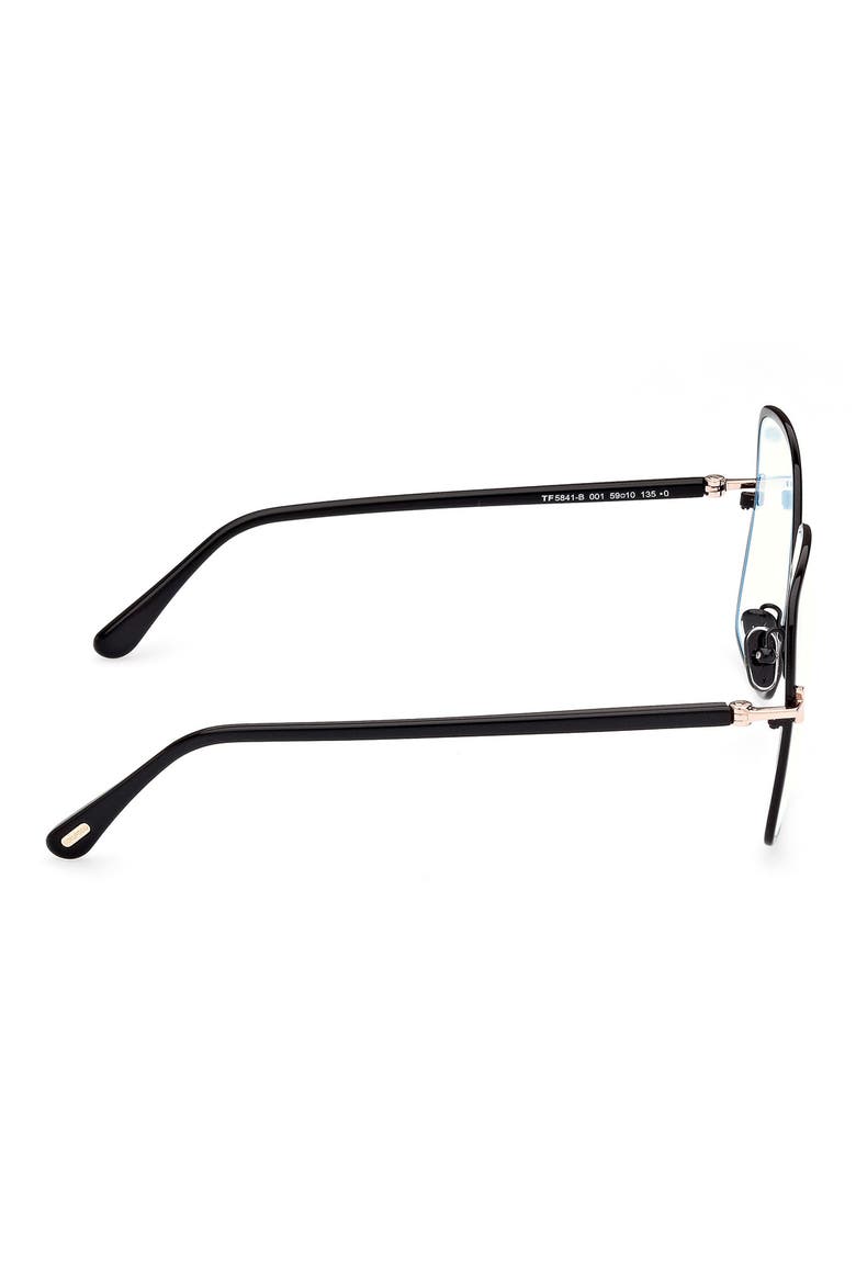 59mm Butterfly Blue Light Blocking Glasses, Alternate, color, SHINY BLACK
