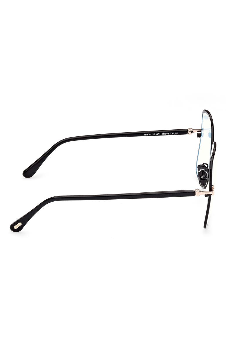 TOM FORD 59mm Butterfly Blue Light Blocking Glasses, Alternate, color, 