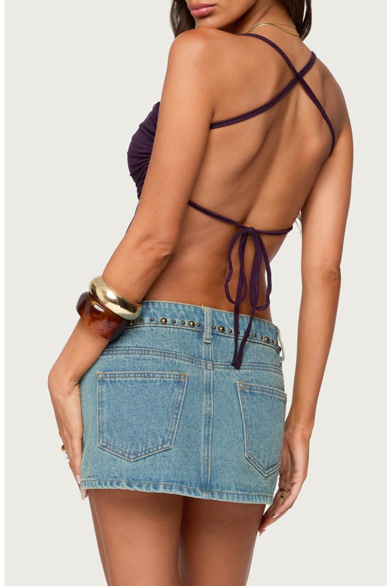 Rachey Ruched Side Open Back Top, Alternate, color, PURPLE