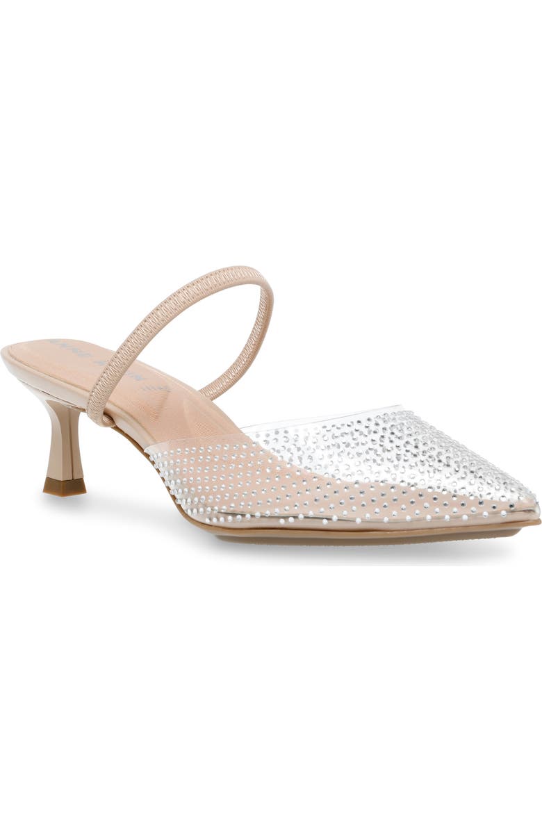 Anne Klein Iella Convertible Strap Slingback, Main, color, Clear / Nude