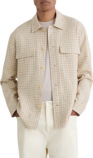 Reiss Sever Cotton & Linen Check Overshirt