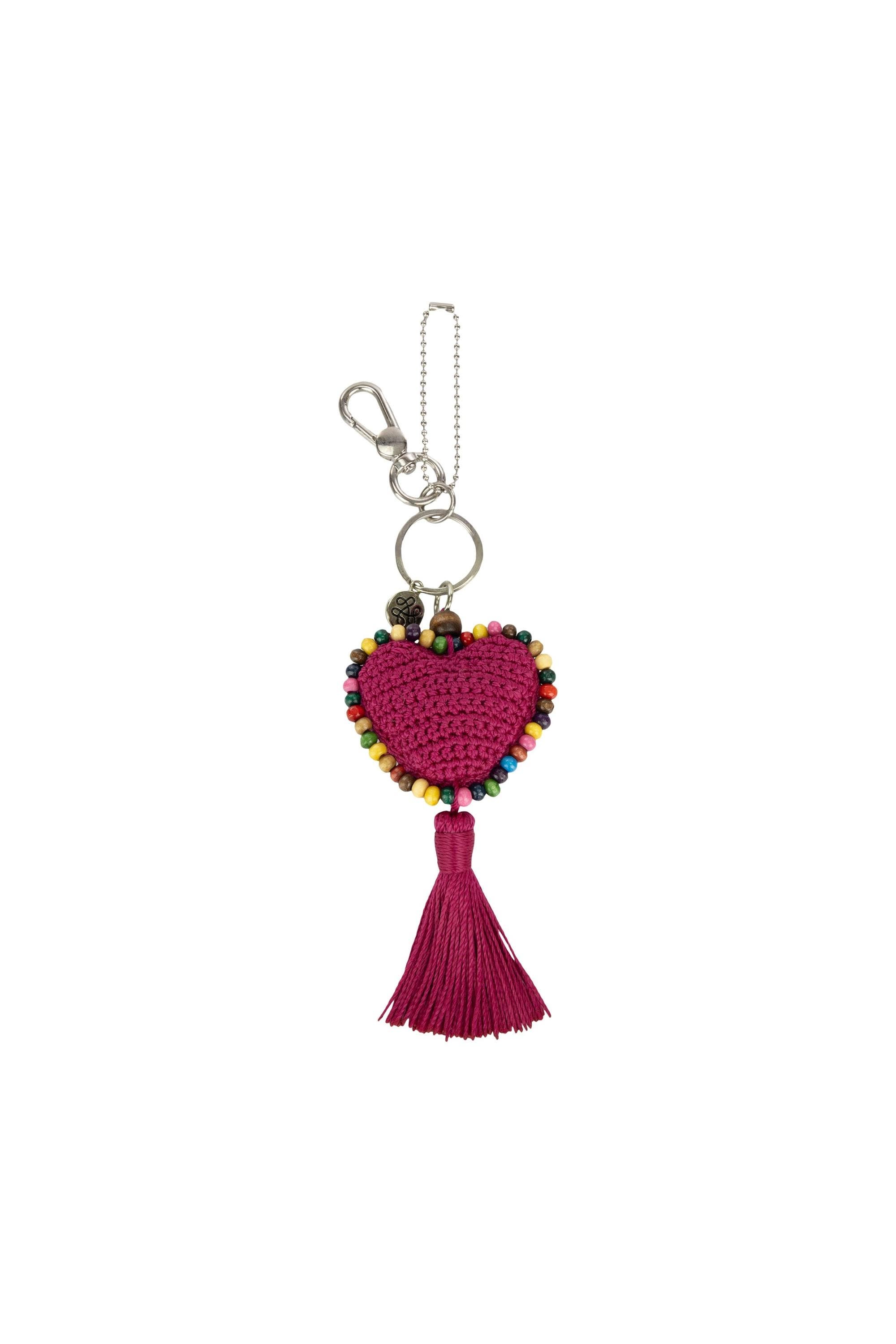 The Sak Yarnicharmz Crochet Heart Dangle, Alternate, color, Pinkberry