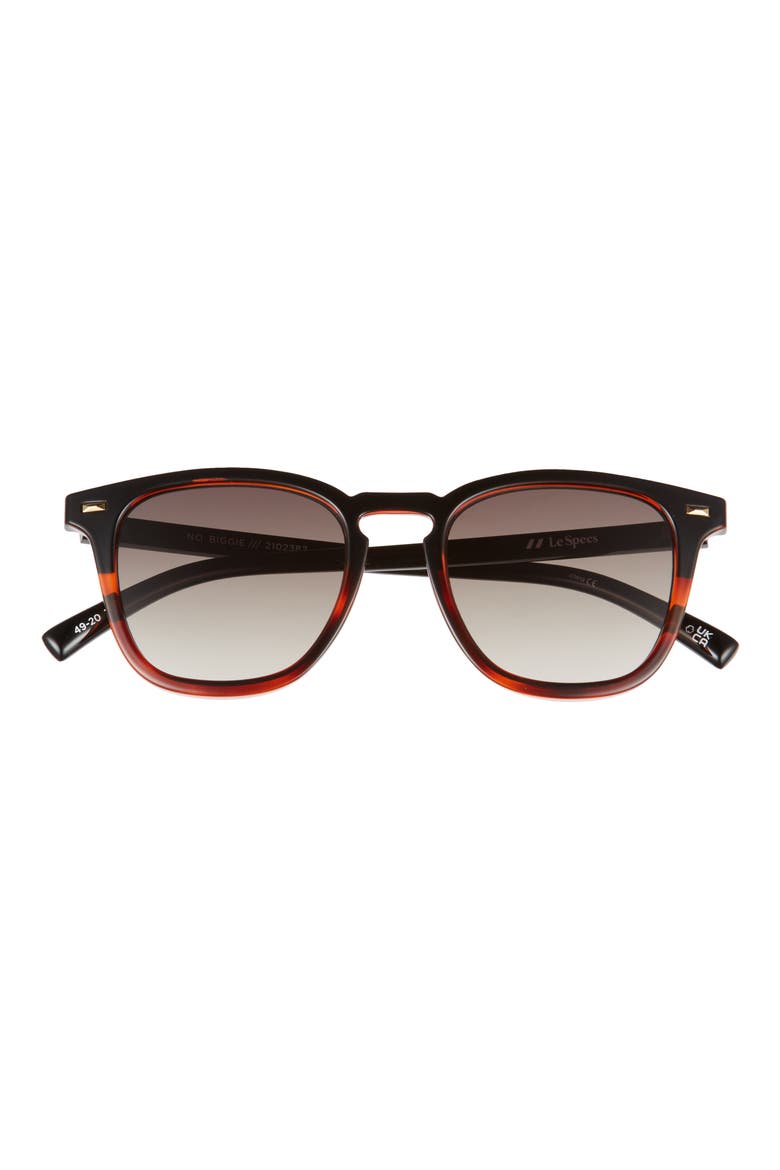 No Biggie 49mm Square Sunglasses, Main, color, BLACK / TORT / KHAKI GRAD