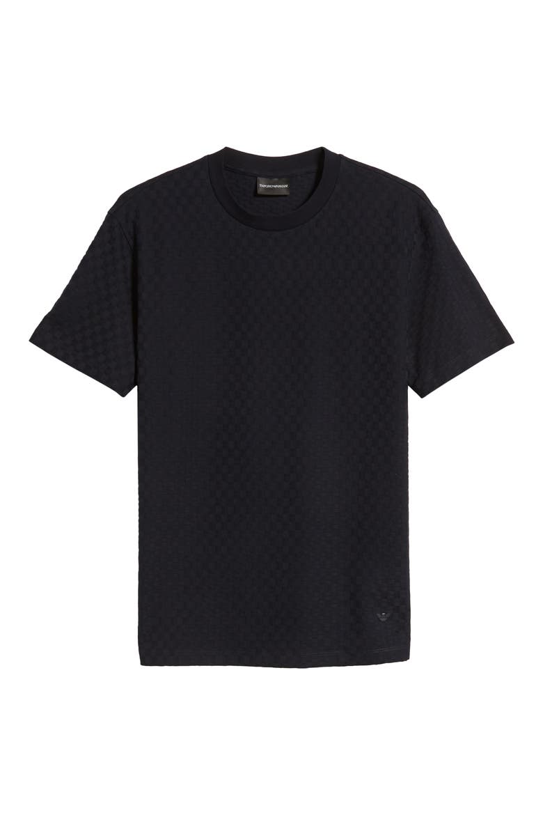 Basket Weave Jacquard T-Shirt, Alternate, color, SOLID BLACK