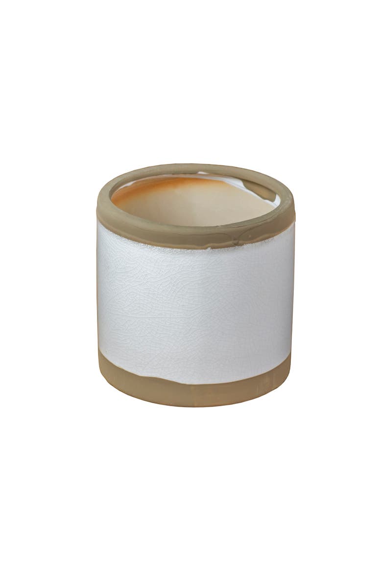 Ceramic White Color Block Planter, 5 Inch Decorative Ceramic Planter, Main, color, White