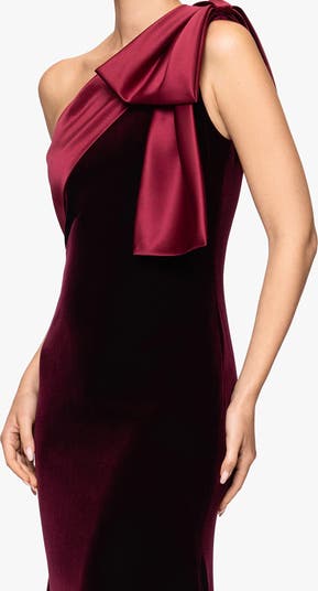 Bow One-Shoulder Mikado Gown