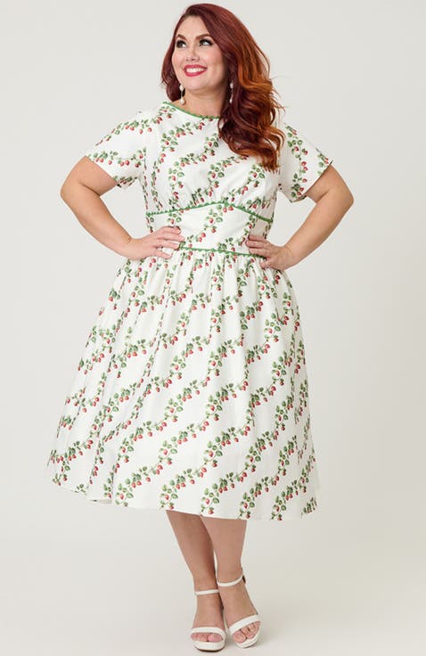Plus Size Smocked Back Swing Dress