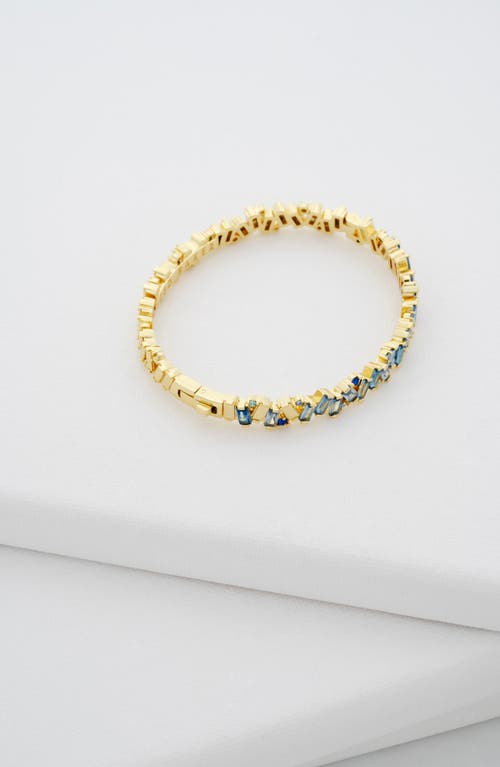 Ted Baker Clarina Crystal Cluster Bangle In Gold Tone Blue Multi Crystal