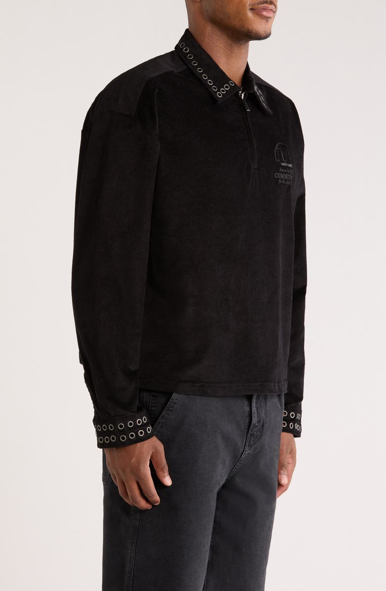 HONOR THE GIFT Brushed Corduroy Quarter Zip Pullover, Alternate, color, Black