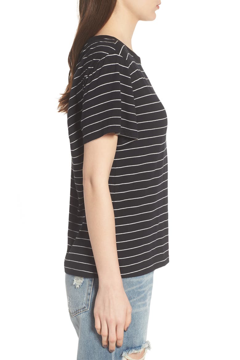 Twist Back Tee, Alternate, color, BLACK LEAH STRIPE