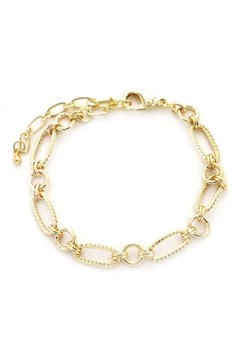 Twisted Oval Link Bracelet, Main, color, GOLD