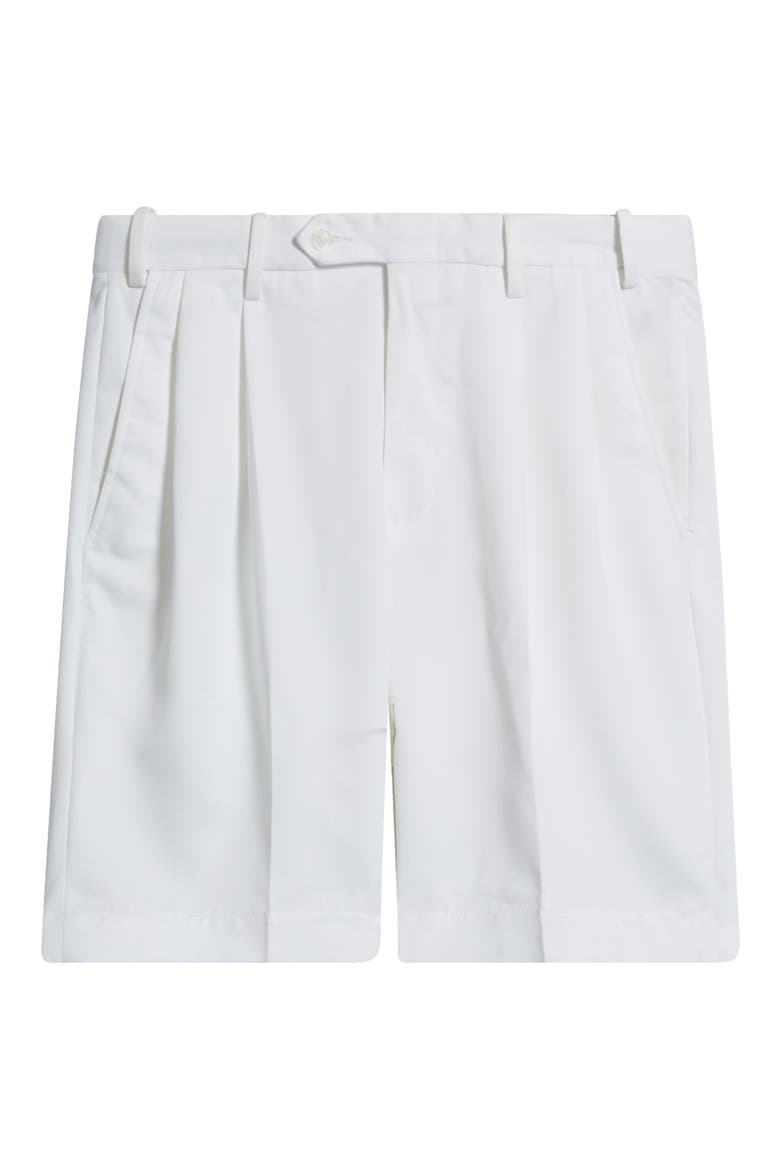 Microfiber Pleated Shorts, Alternate, color, WHITE