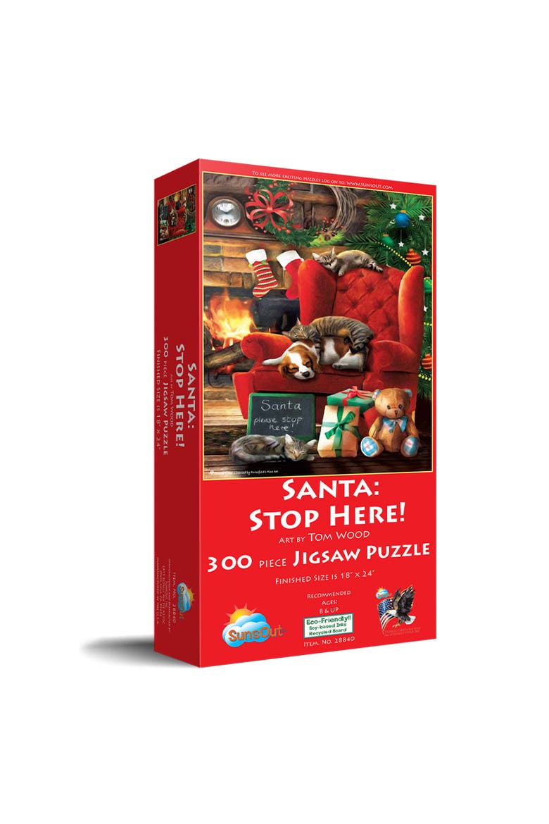Santa Stop Here 300 piece Jigsaw Puzzle for Adults, Main, color, Multicolor