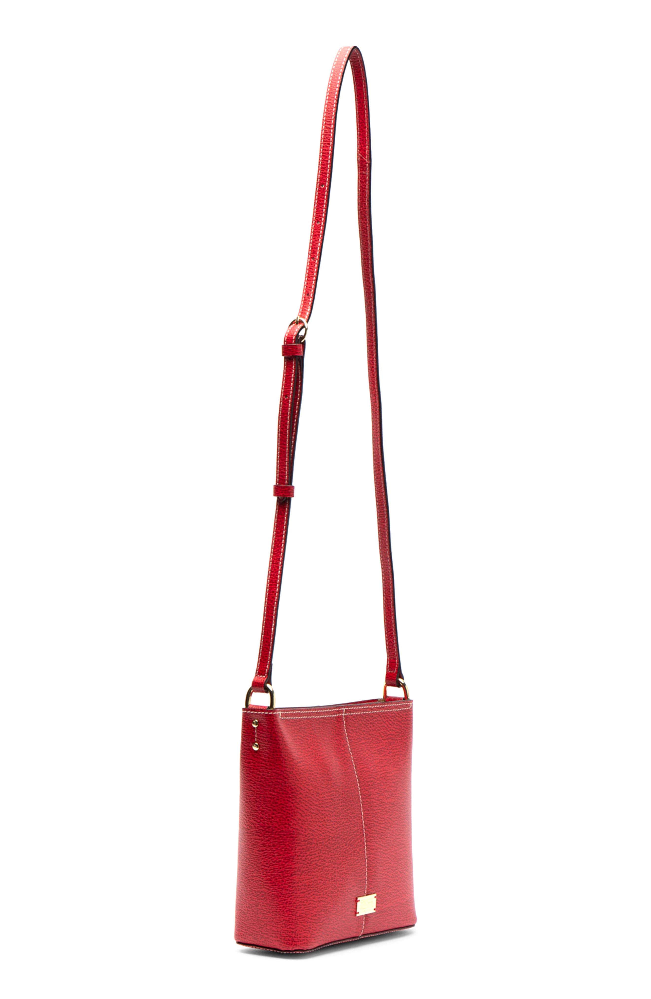 Small Fin Leather Crossbody Bag, Alternate, color, RED