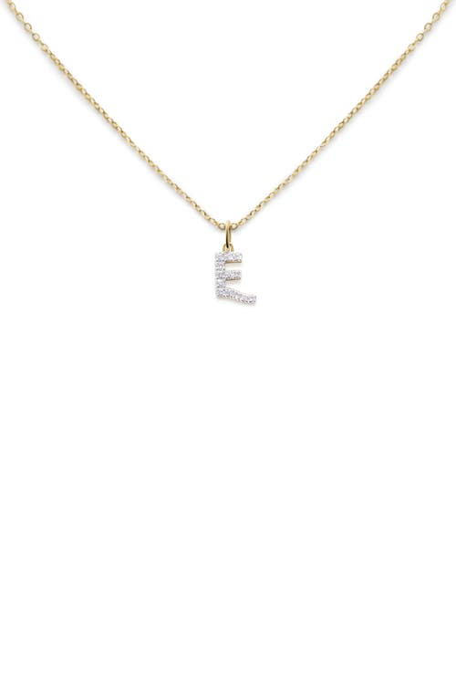 Monica Vinader Lab Created Diamond Initial Pendant Necklace In 14kt Solid Gold - E