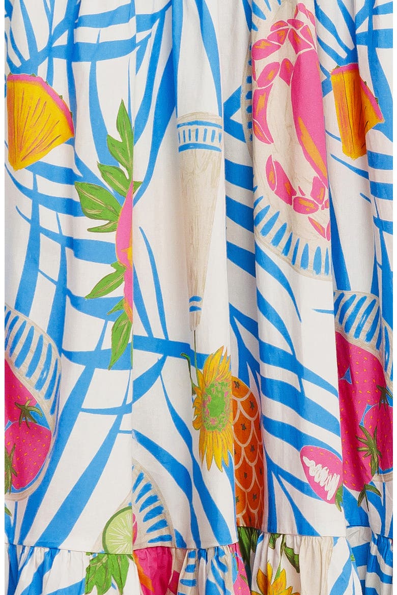 Tropical Print Sleeveless Cotton Maxi Dress, Alternate, color, OFF WHITE MULTI