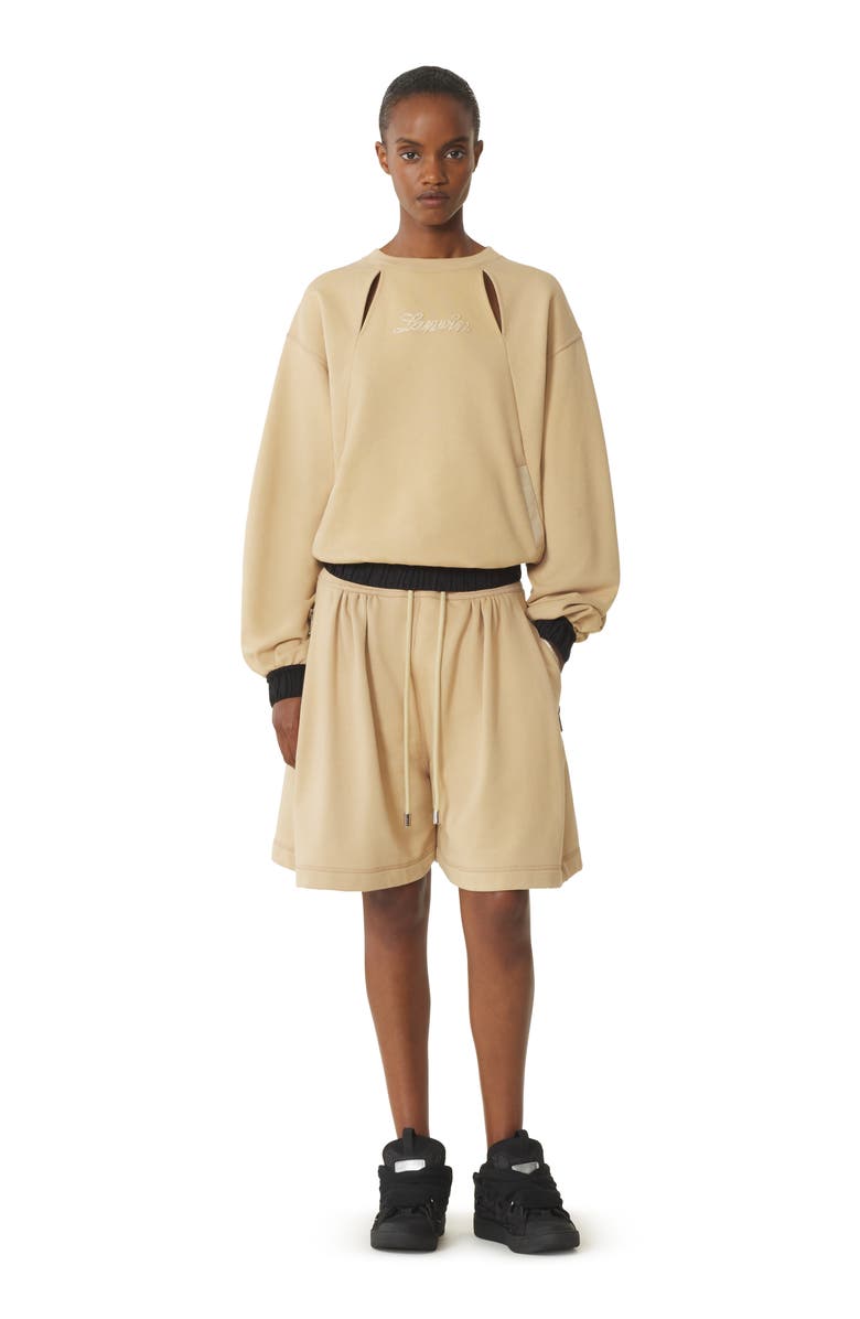 Lanvin White Cotton Bermuda Shorts, Main, color, Sand