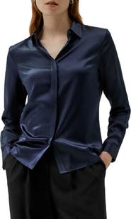 Lilysilk LILYSILK Women's Basic Concealed Placket Silk Shirt