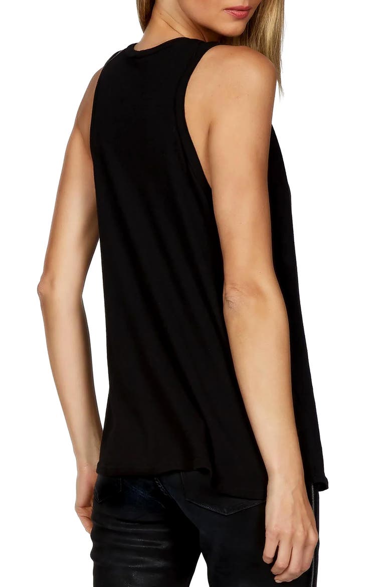 Peyton High Neck Tank - Crystal Biting Lip Tee, Alternate, color, Black