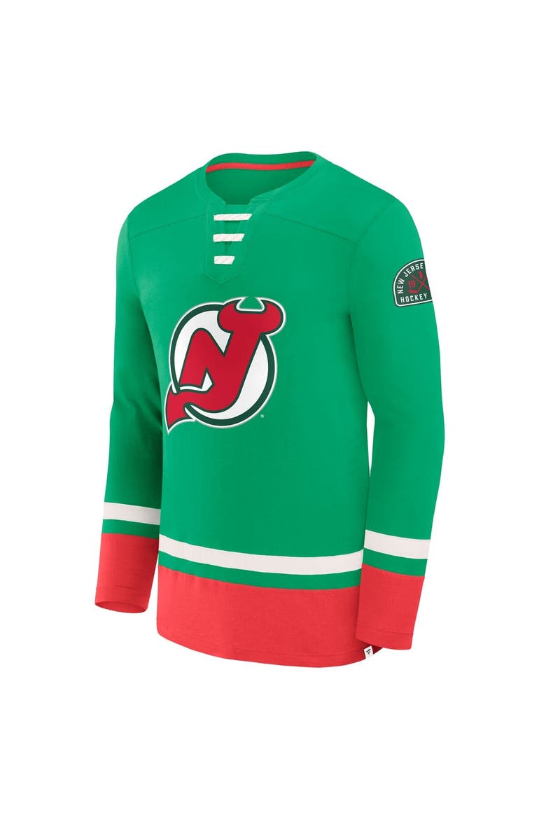 Men's Fanatics  Green New Jersey Devils Vintage High Point Long Sleeve T-Shirt, Alternate, color, Green