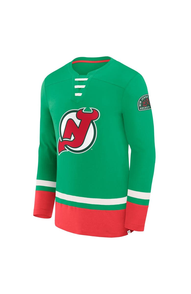 FANATICS Men's Fanatics Green New Jersey Devils Vintage High Point Long Sleeve T-Shirt, Alternate, color, Green
