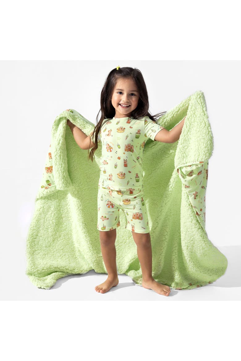 Bellabu Bear Capybara Boba Kids 2-Piece Short Sleeve & Shorts Pajama ...