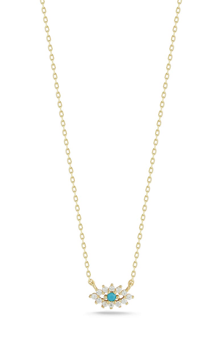 SPHERA MILANO CZ Evil Eye Pendant Necklace, Main, color, Gold