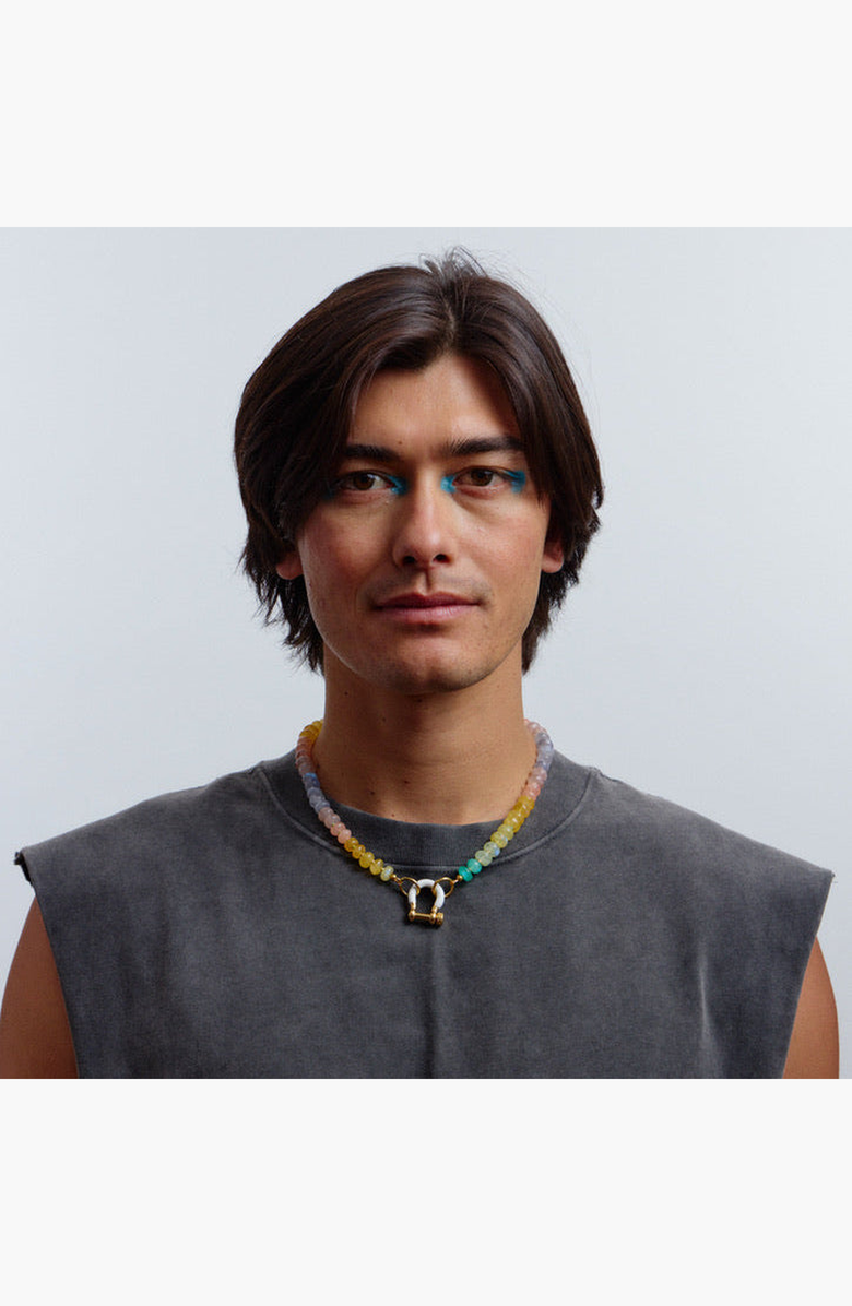 SHOP SPICY DAN Garcia Multicolor Moonstone Gold Plated Necklace, Alternate, color, Multicolor