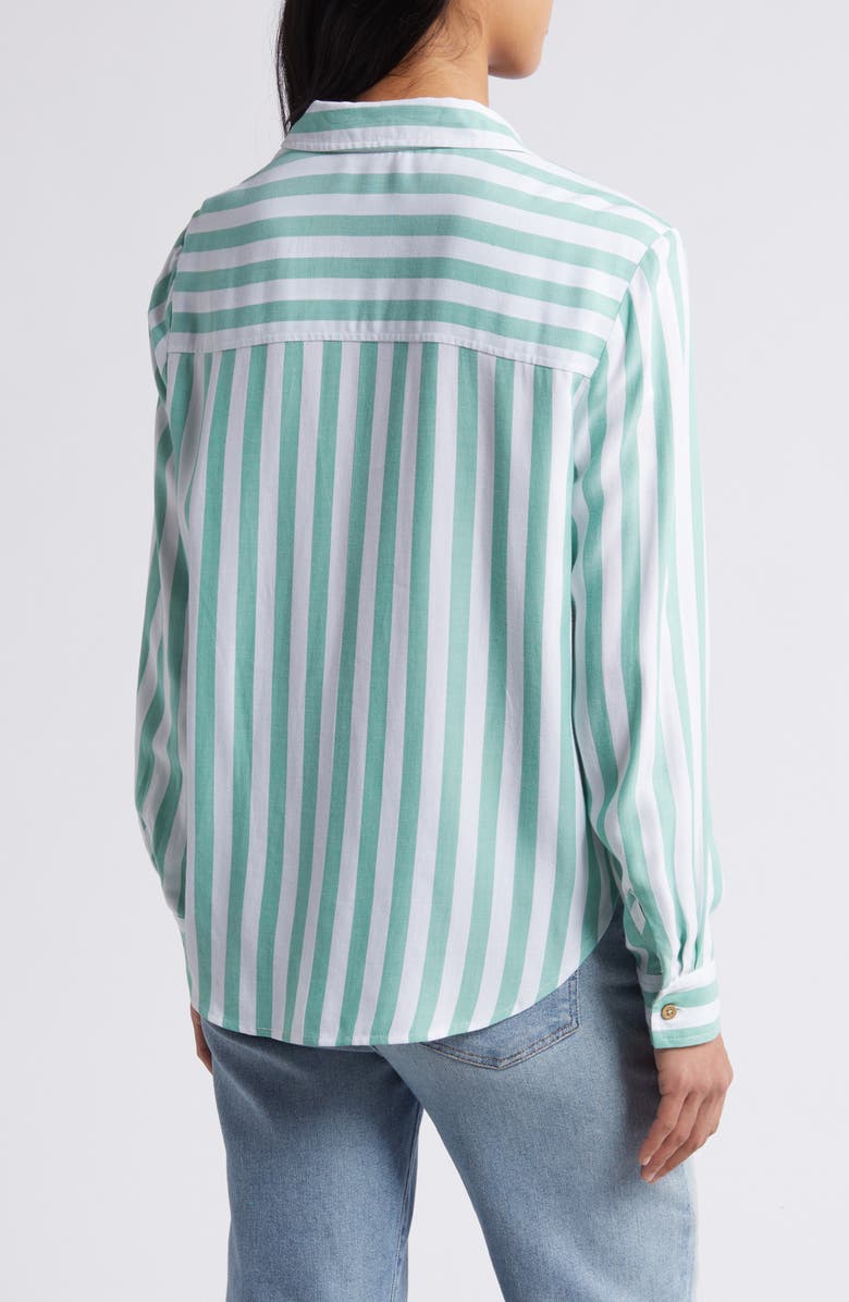 beachlunchlounge Marlo Stripe Tie Front Button-Up Shirt, Alternate, color,