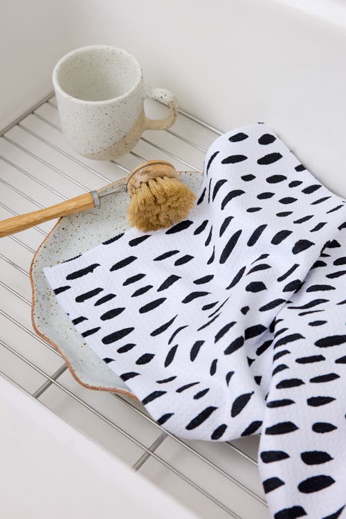 Geometry Kitchen Tea Towel Set In Black