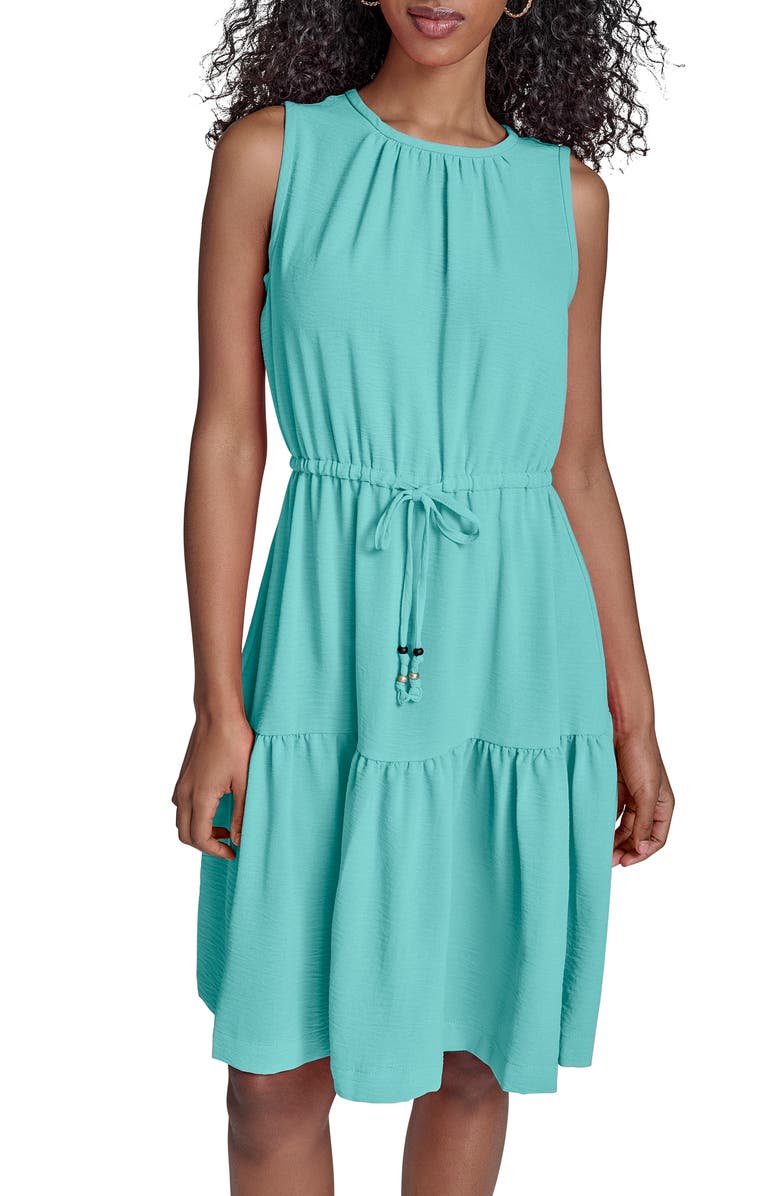 Calvin Klein Sleeveless Tiered Dress, Alternate, color, 